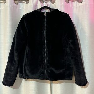 Reversible faux fur jacket